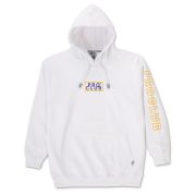 Pro Club Men’s Embroidered Logo Heavyweight Pullover Hoodie (13oz), White and Gold